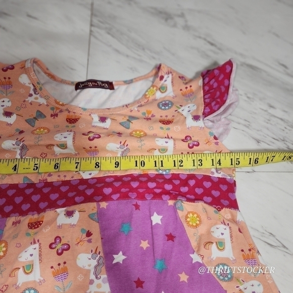 Jelly the pug pink unicorn ruffle dress - Picture 6 of 9